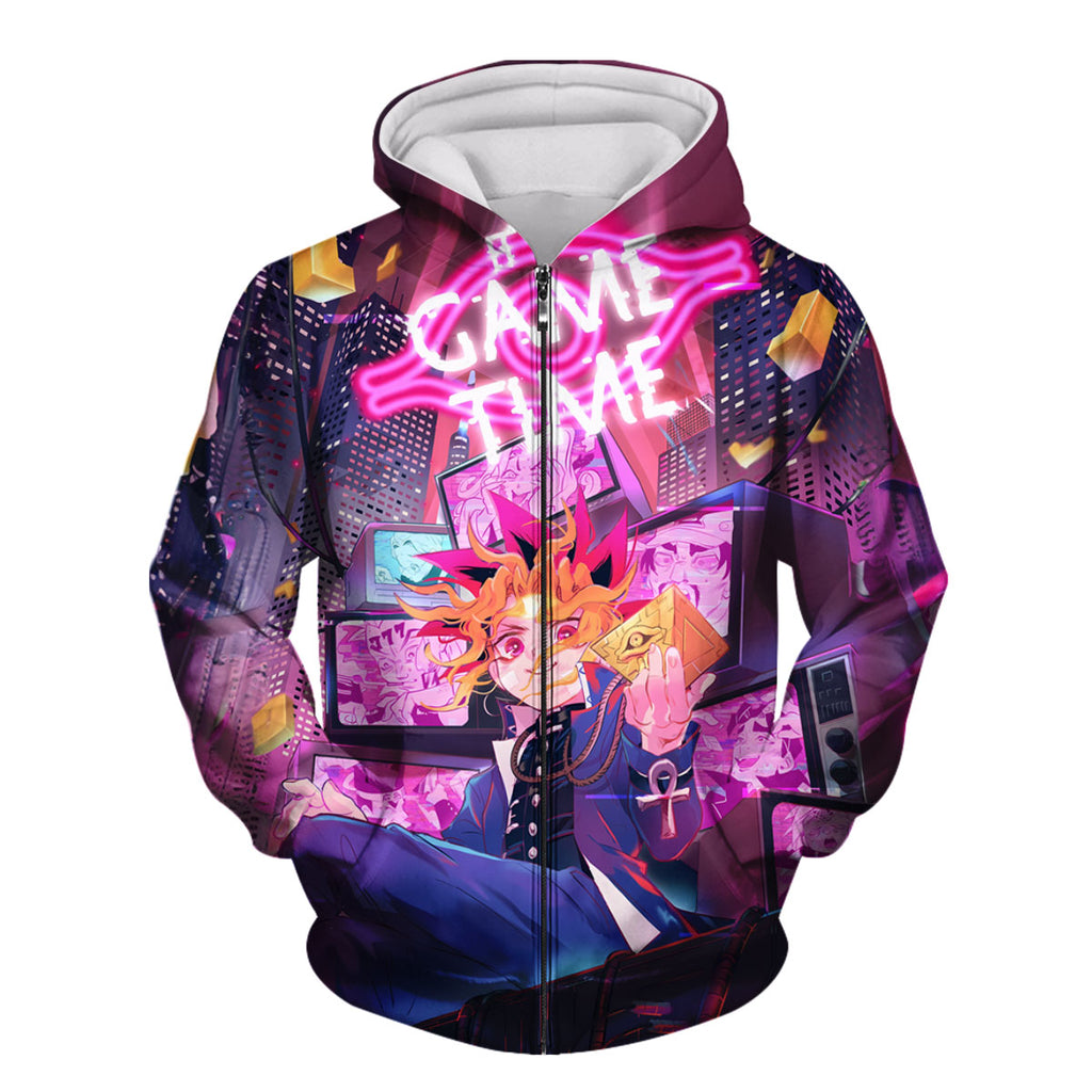 Yugioh Yugi Muto Sitting Inside Pink Television Anime Apparel