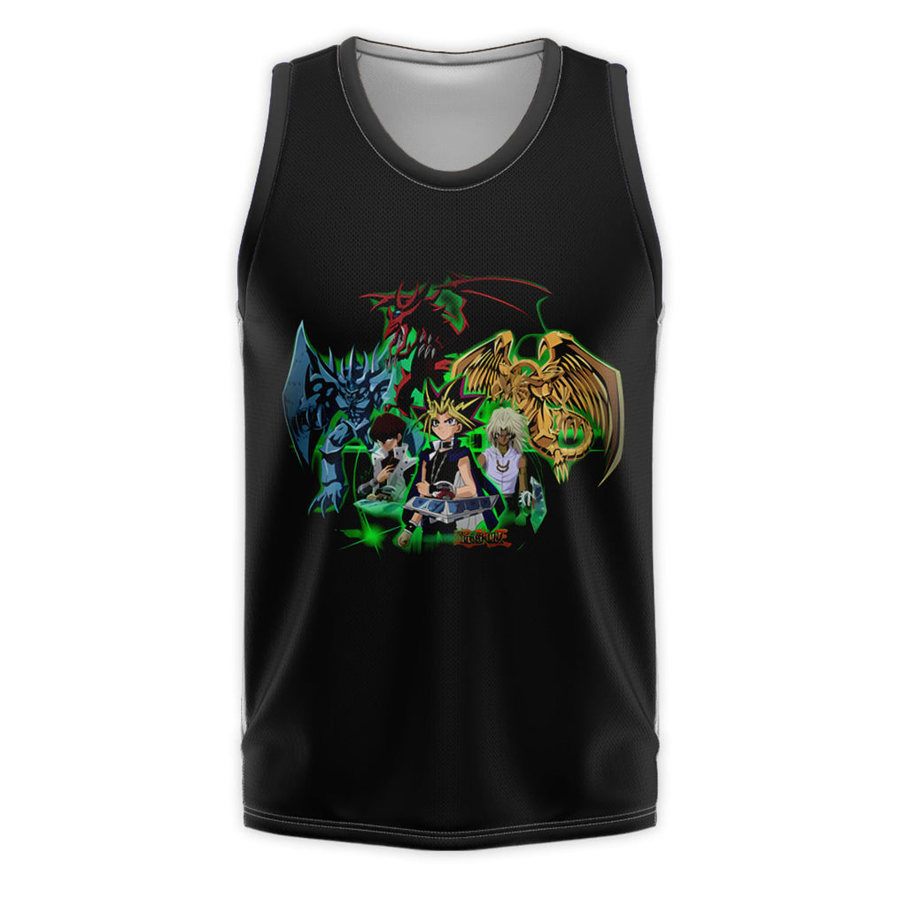 Yugioh Yugi Muto With Green Monster In Duel Stance Anime Apparel
