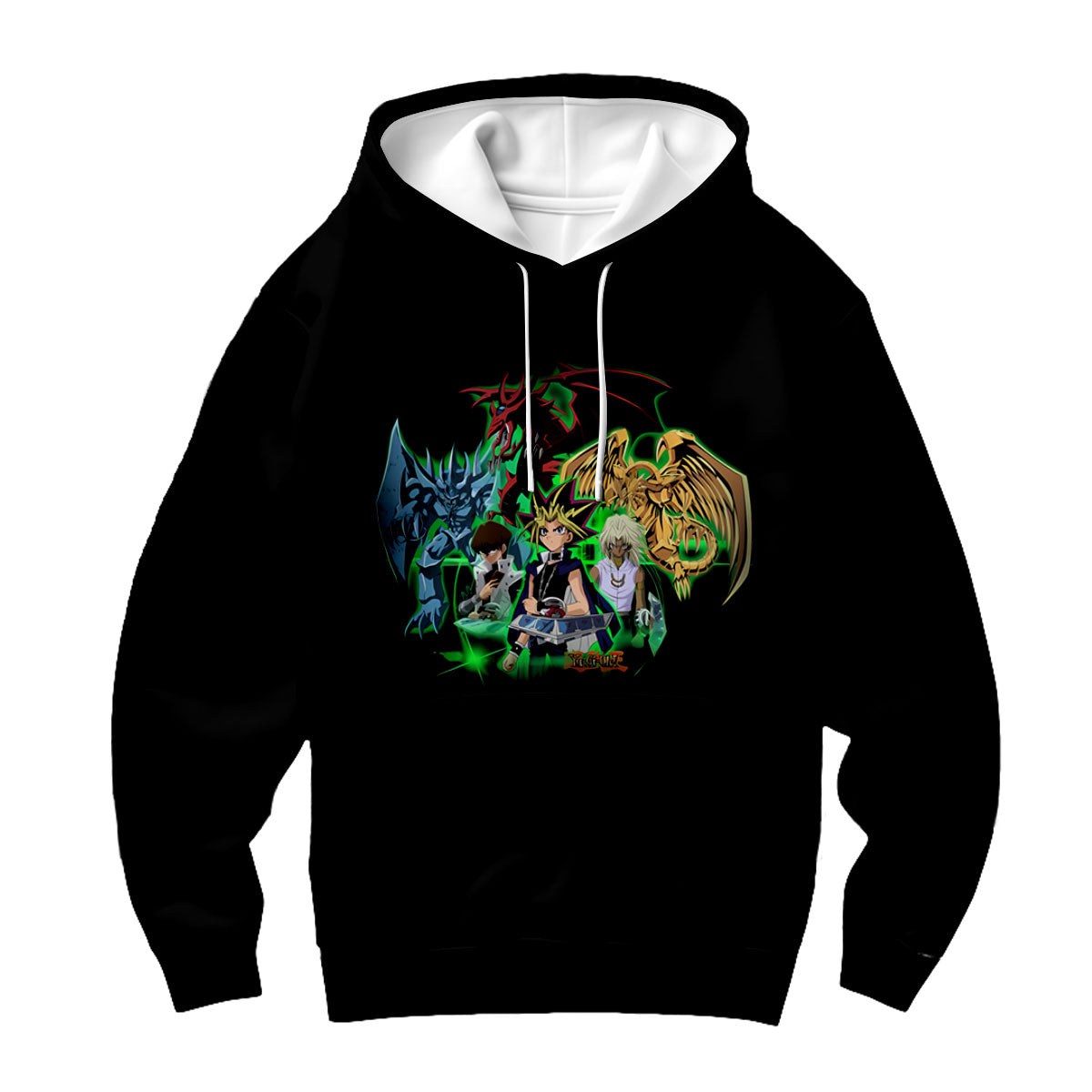 Yugioh Yugi Muto With Green Monster In Duel Stance Anime Apparel