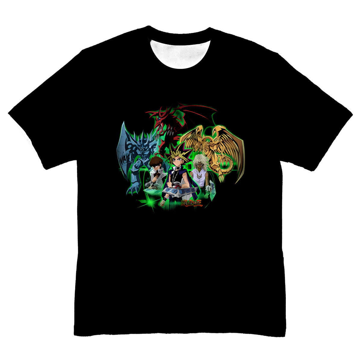 Yugioh Yugi Muto With Green Monster In Duel Stance Anime Apparel