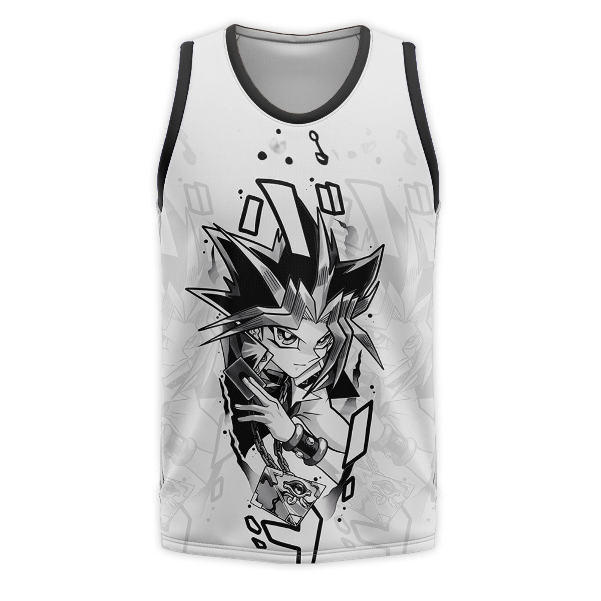 Yugioh Yugi Mutou Black And White Monochrome Art Anime Apparel