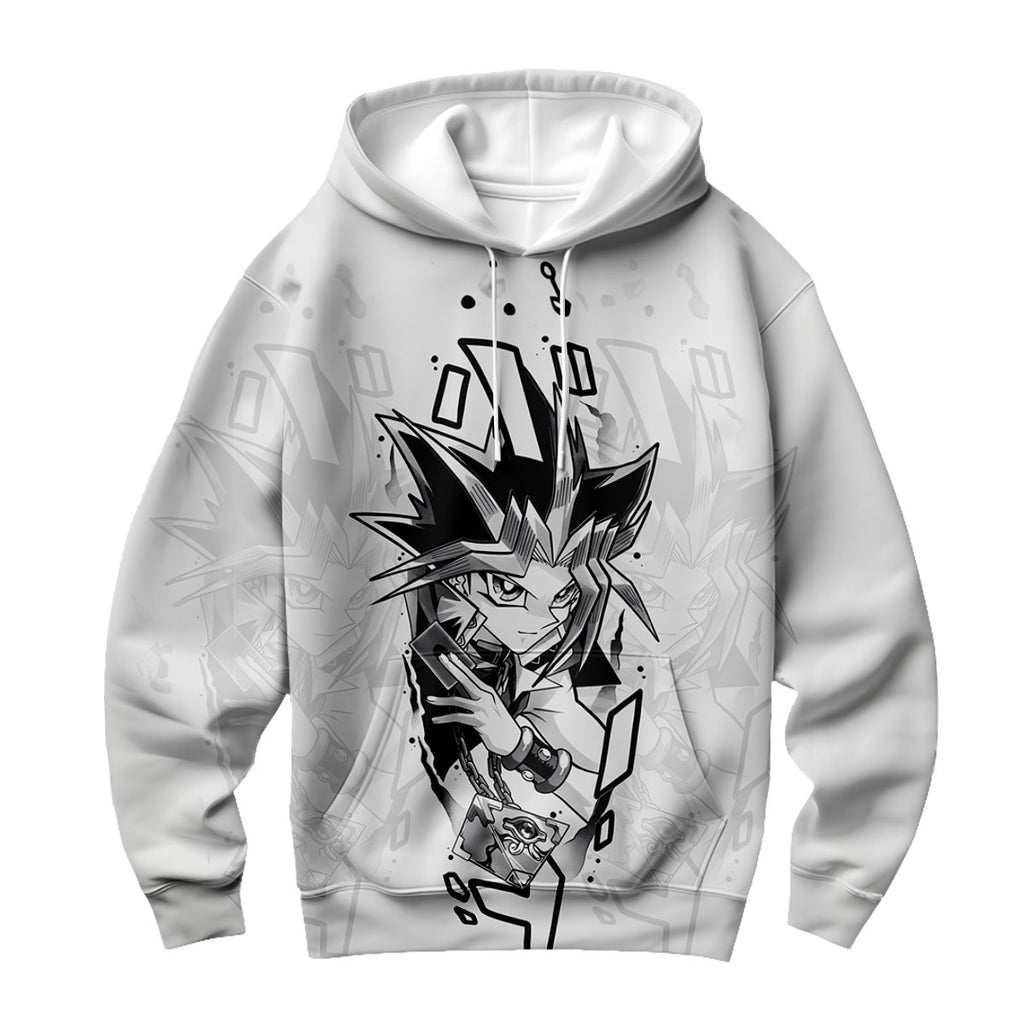 Yugioh Yugi Mutou Black And White Monochrome Art Anime Apparel
