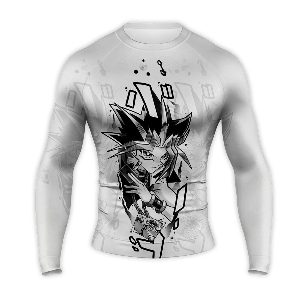 Yugioh Yugi Mutou Black And White Monochrome Art Anime Apparel