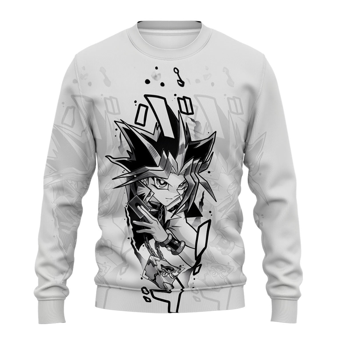 Yugioh Yugi Mutou Black And White Monochrome Art Anime Apparel