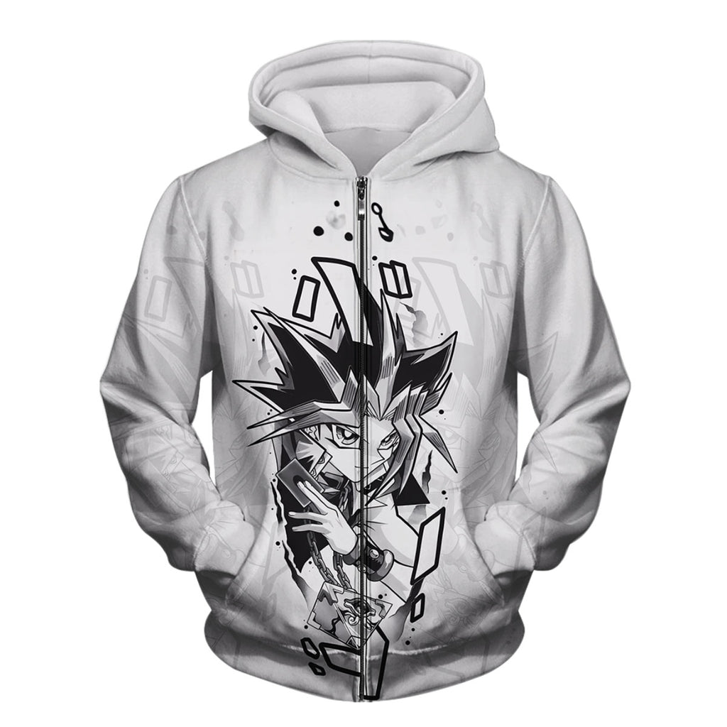 Yugioh Yugi Mutou Black And White Monochrome Art Anime Apparel