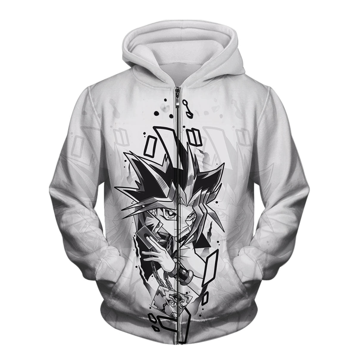 Yugioh Yugi Mutou Black And White Monochrome Art Anime Apparel