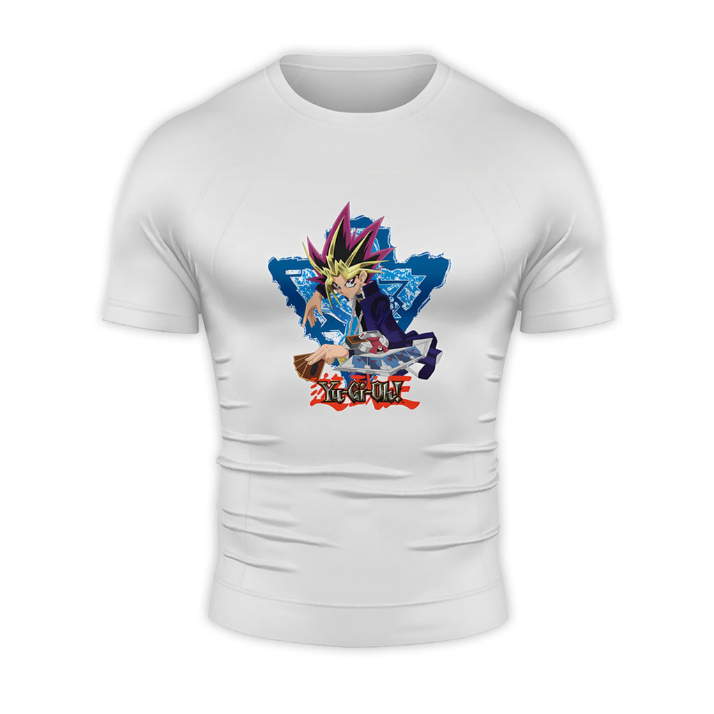 Yugioh Yugi Mutou Holding Blue Card In Duel Anime Apparel