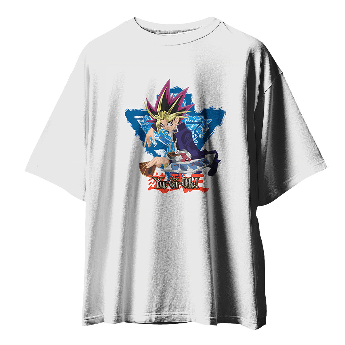Yugioh Yugi Mutou Holding Blue Card In Duel Anime Apparel