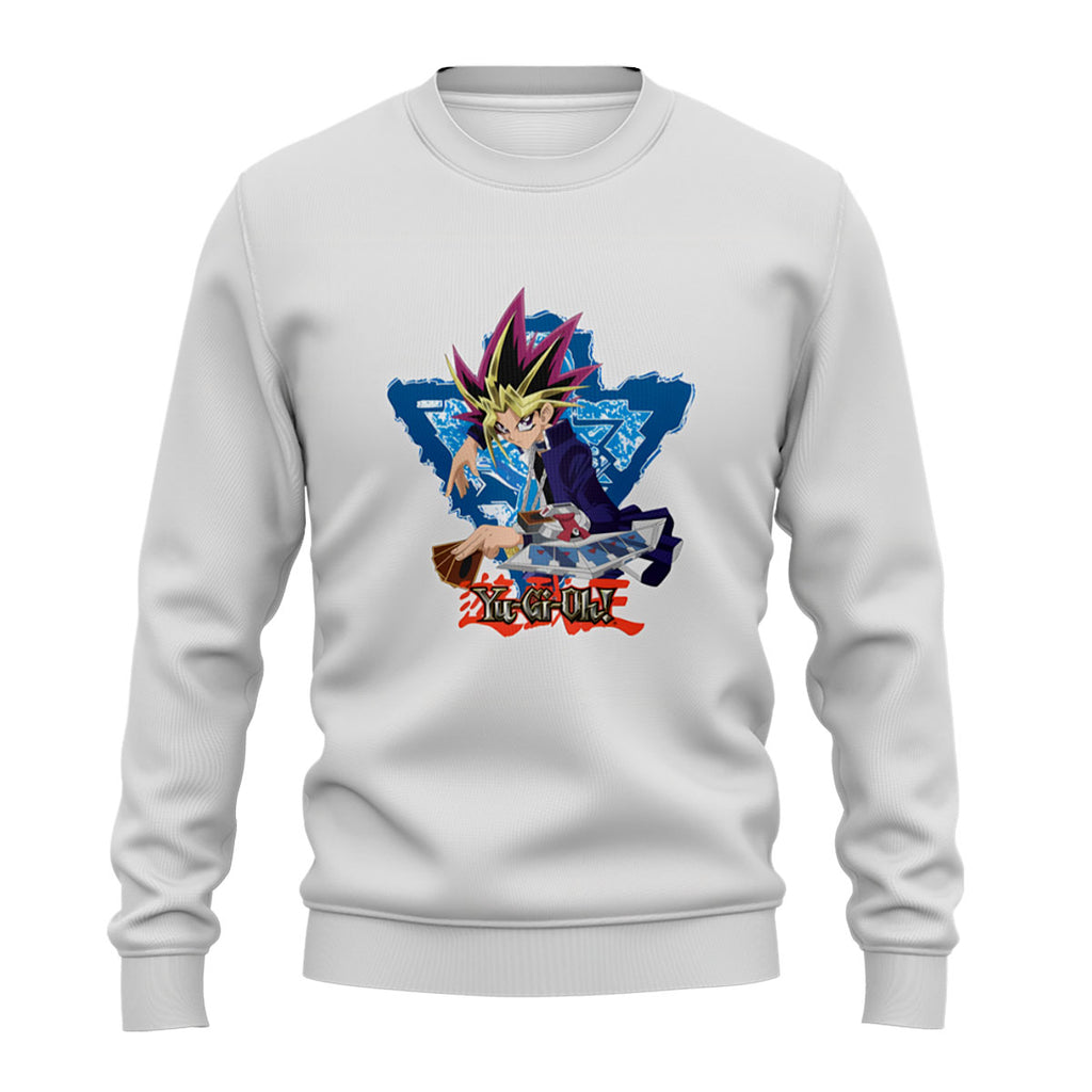 Yugioh Yugi Mutou Holding Blue Card In Duel Anime Apparel