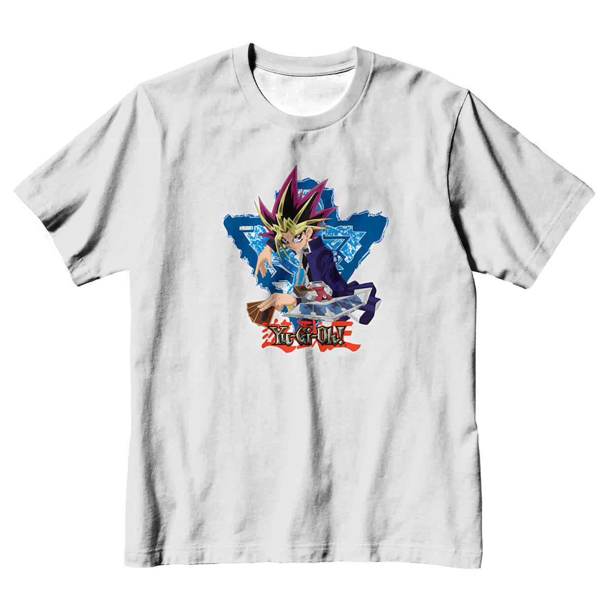 Yugioh Yugi Mutou Holding Blue Card In Duel Anime Apparel
