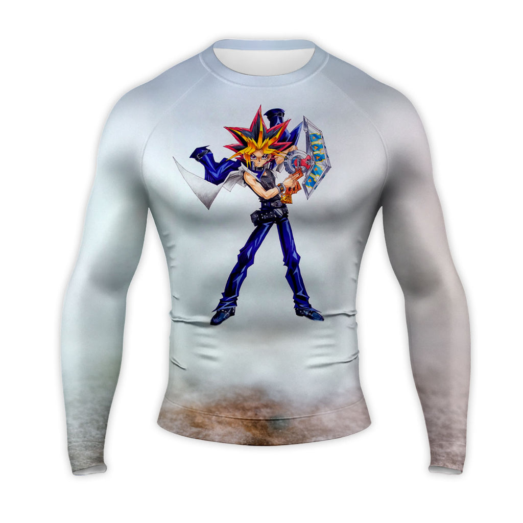 Yugioh Yugi Mutou Holding Blue Duel Disk Yugioh Anime Apparel