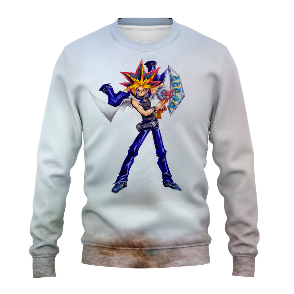 Yugioh Yugi Mutou Holding Blue Duel Disk Yugioh Anime Apparel