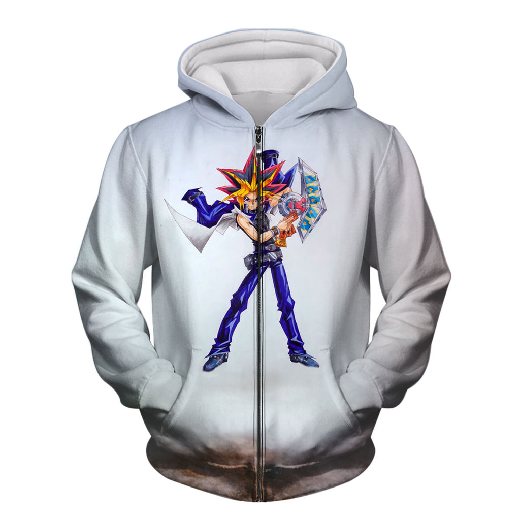 Yugioh Yugi Mutou Holding Blue Duel Disk Yugioh Anime Apparel