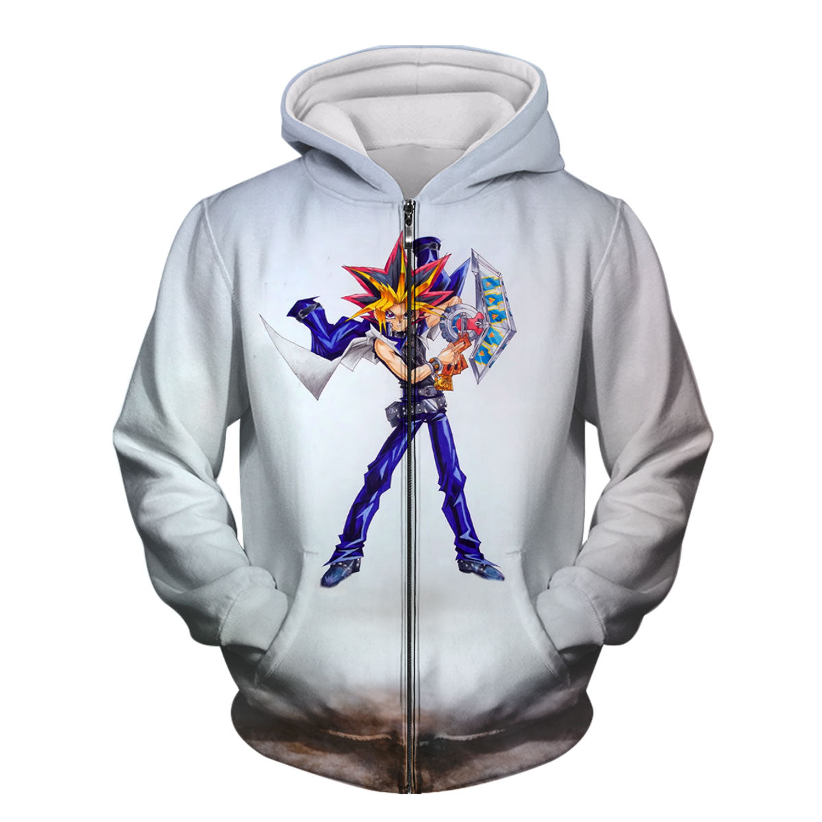 Yugioh Yugi Mutou Holding Blue Duel Disk Yugioh Anime Apparel