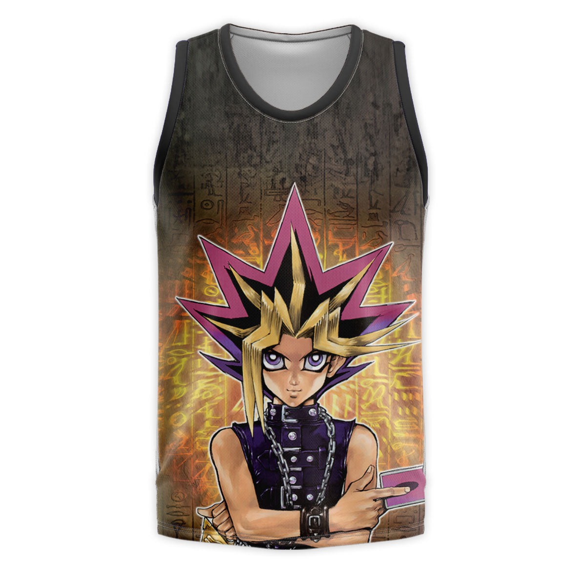 Yugioh Yugi Mutou Holding Dark Card Before Stele Anime Apparel