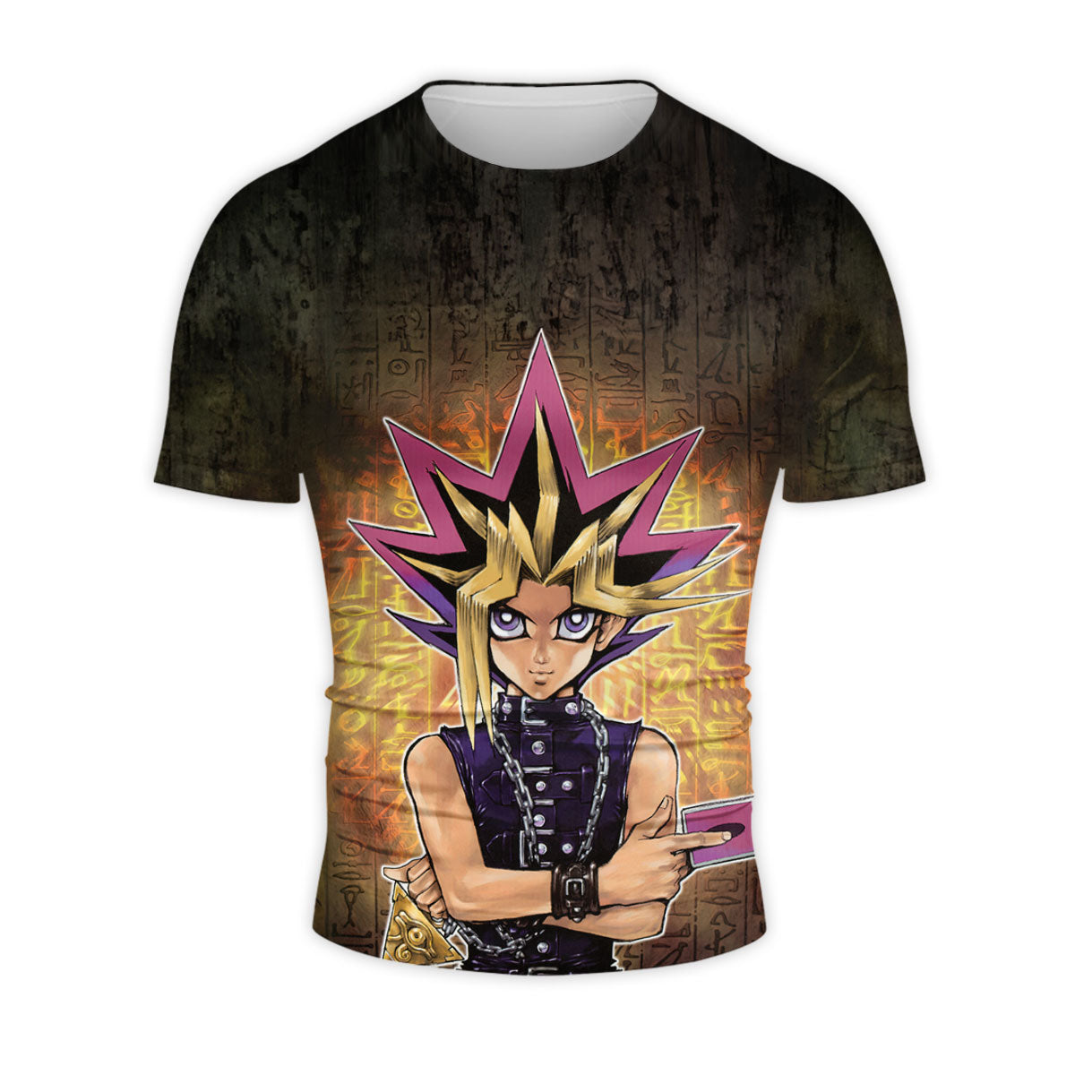 Yugioh Yugi Mutou Holding Dark Card Before Stele Anime Apparel