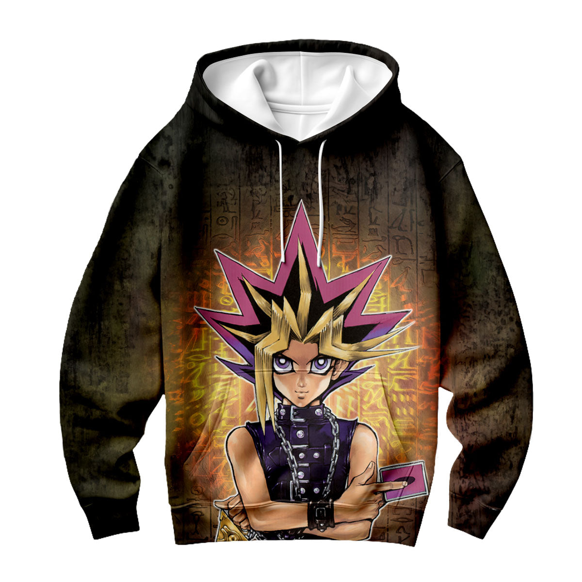 Yugioh Yugi Mutou Holding Dark Card Before Stele Anime Apparel