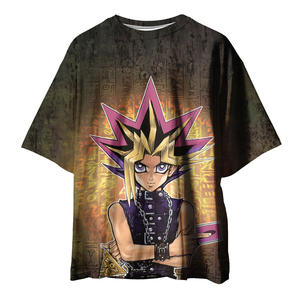 Yugioh Yugi Mutou Holding Dark Card Before Stele Anime Apparel
