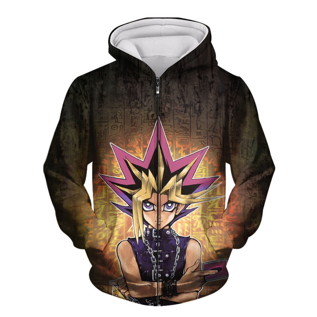 Yugioh Yugi Mutou Holding Dark Card Before Stele Anime Apparel