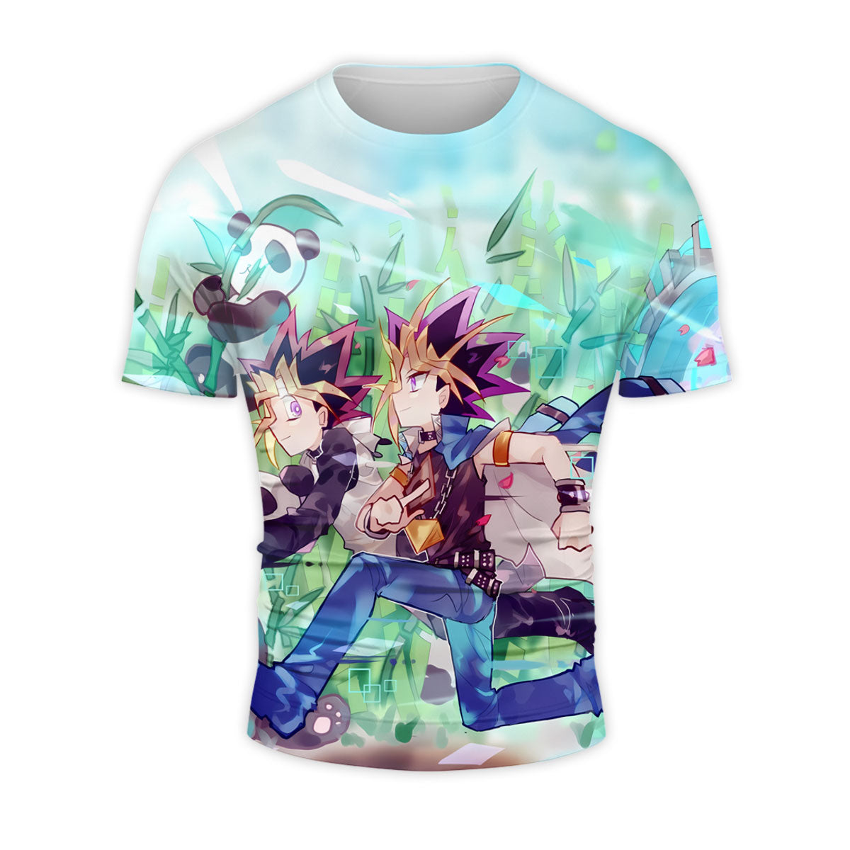 Yugioh Yugi Mutou Running With Green Panda Yugioh Anime Apparel