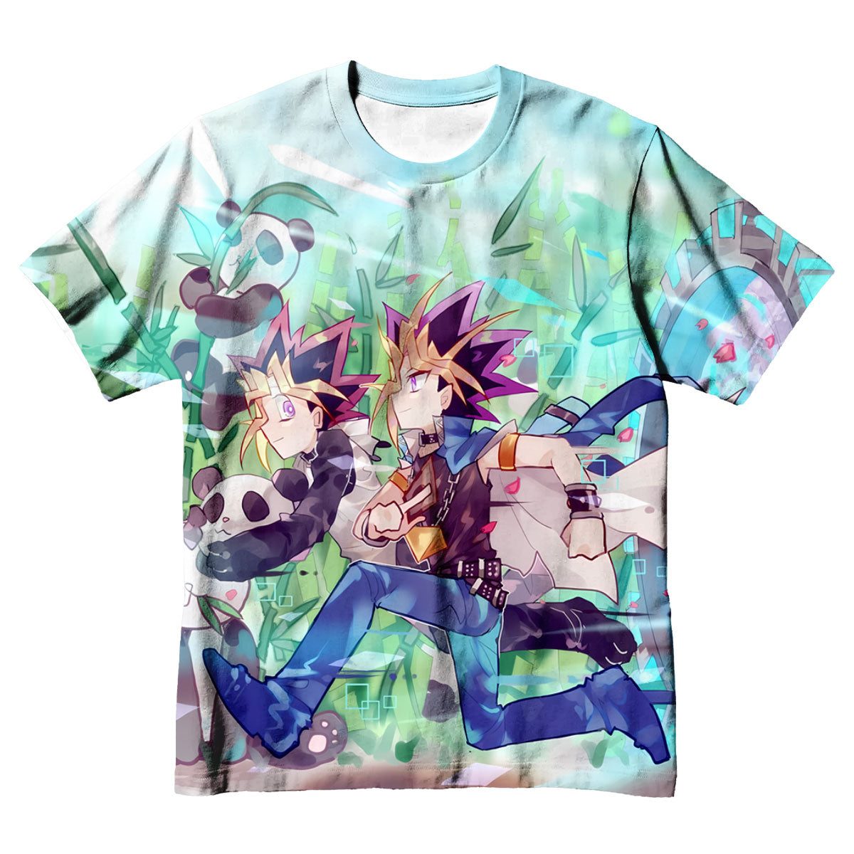 Yugioh Yugi Mutou Running With Green Panda Yugioh Anime Apparel
