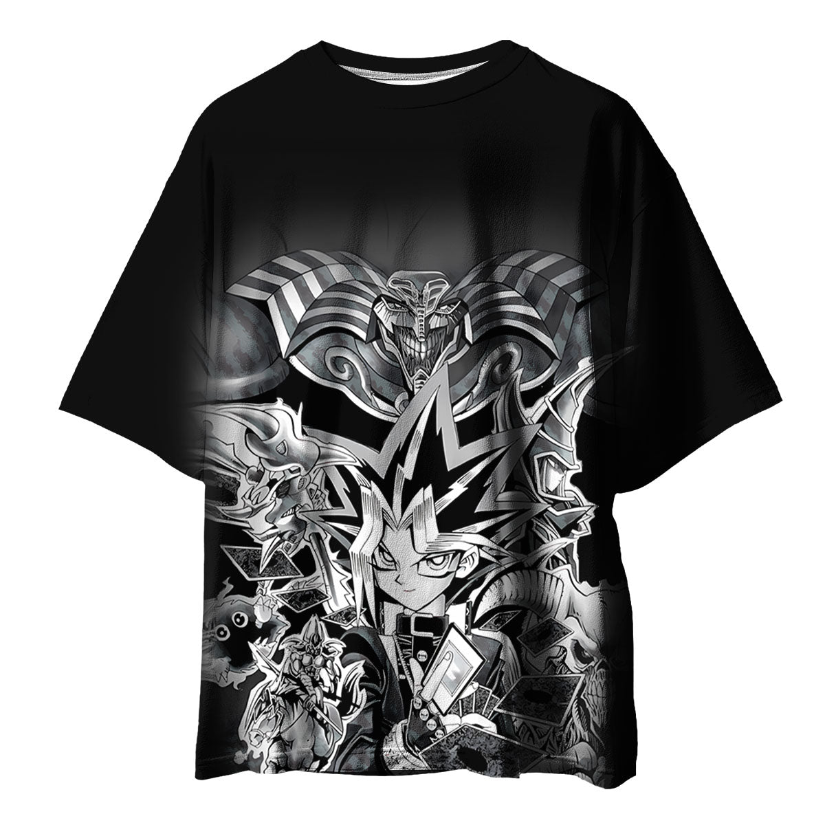 Yugioh Yugi Mutou Surrounded By Black White Monsters Yugioh Anime Apparel