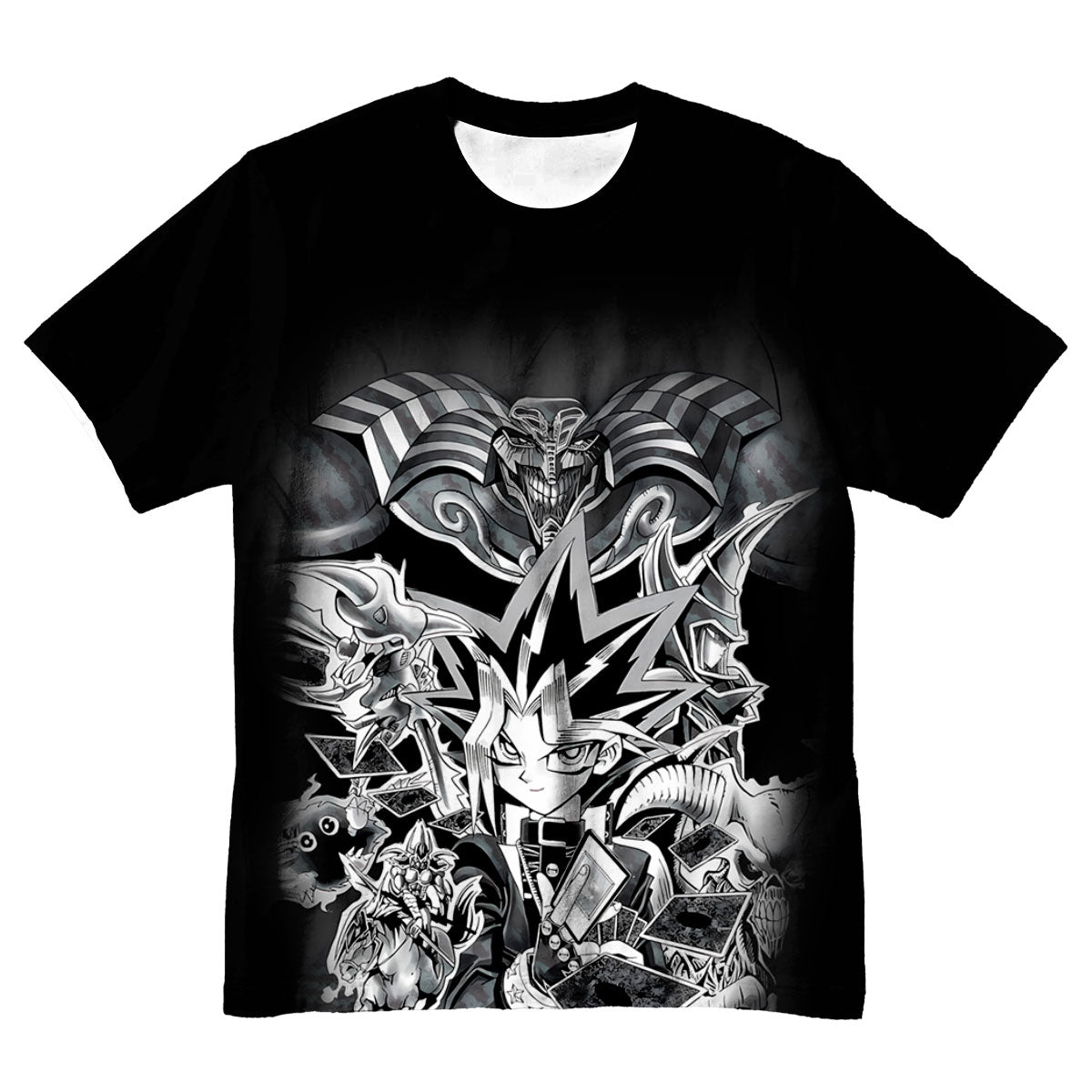 Yugioh Yugi Mutou Surrounded By Black White Monsters Yugioh Anime Apparel