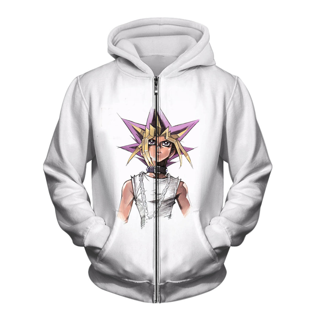 Yugioh Yugi Mutou White Portrait Illustration Anime Apparel