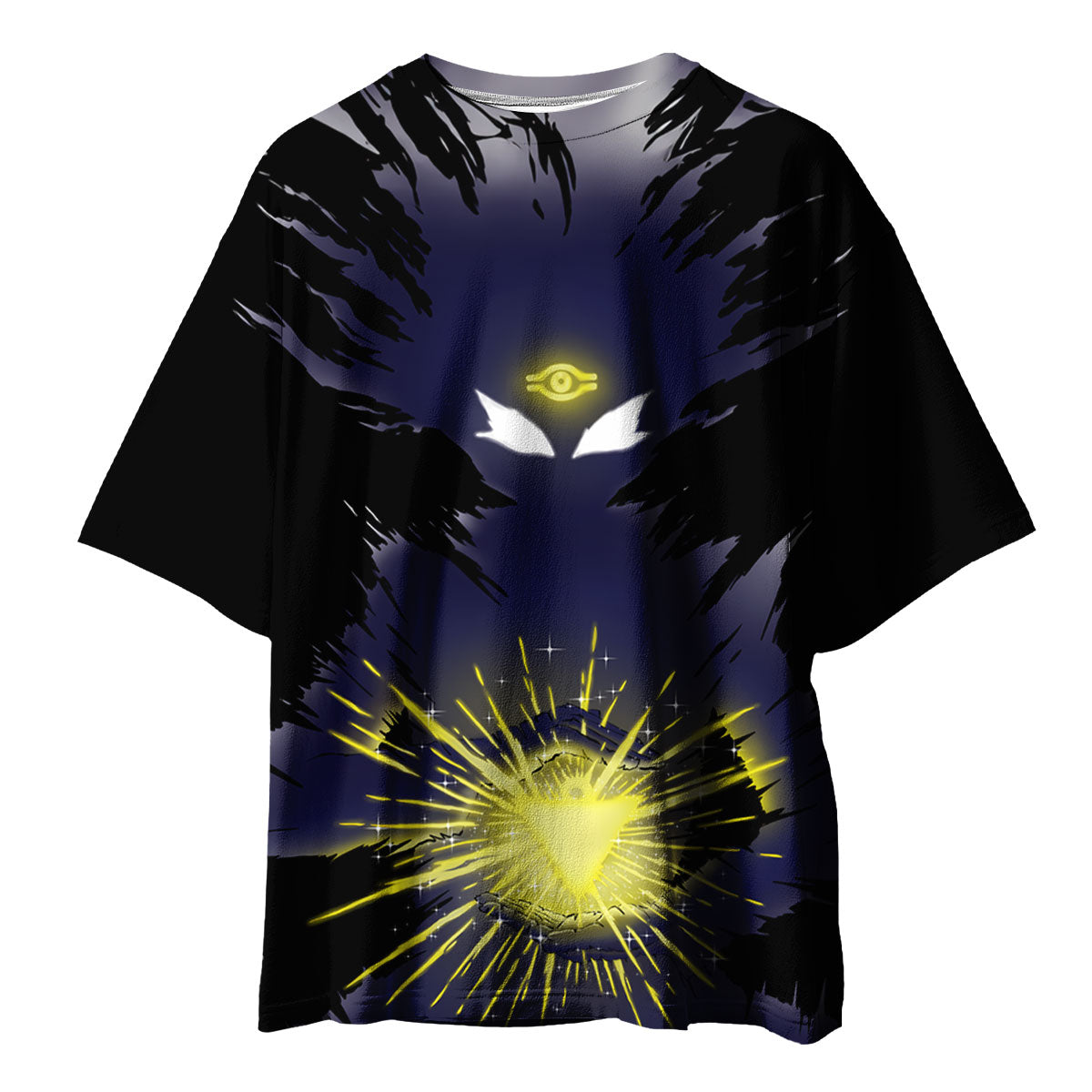 Yugioh Yugi Silhouette With Dark Yellow Magical Burst Anime Apparel