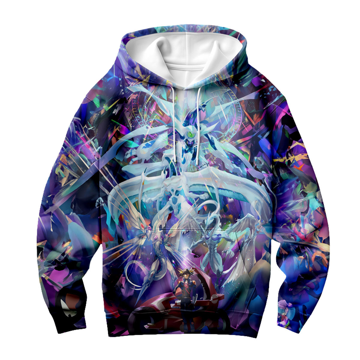 Yugioh Yusei Fudo And Colored Dragon In Battle Anime Apparel