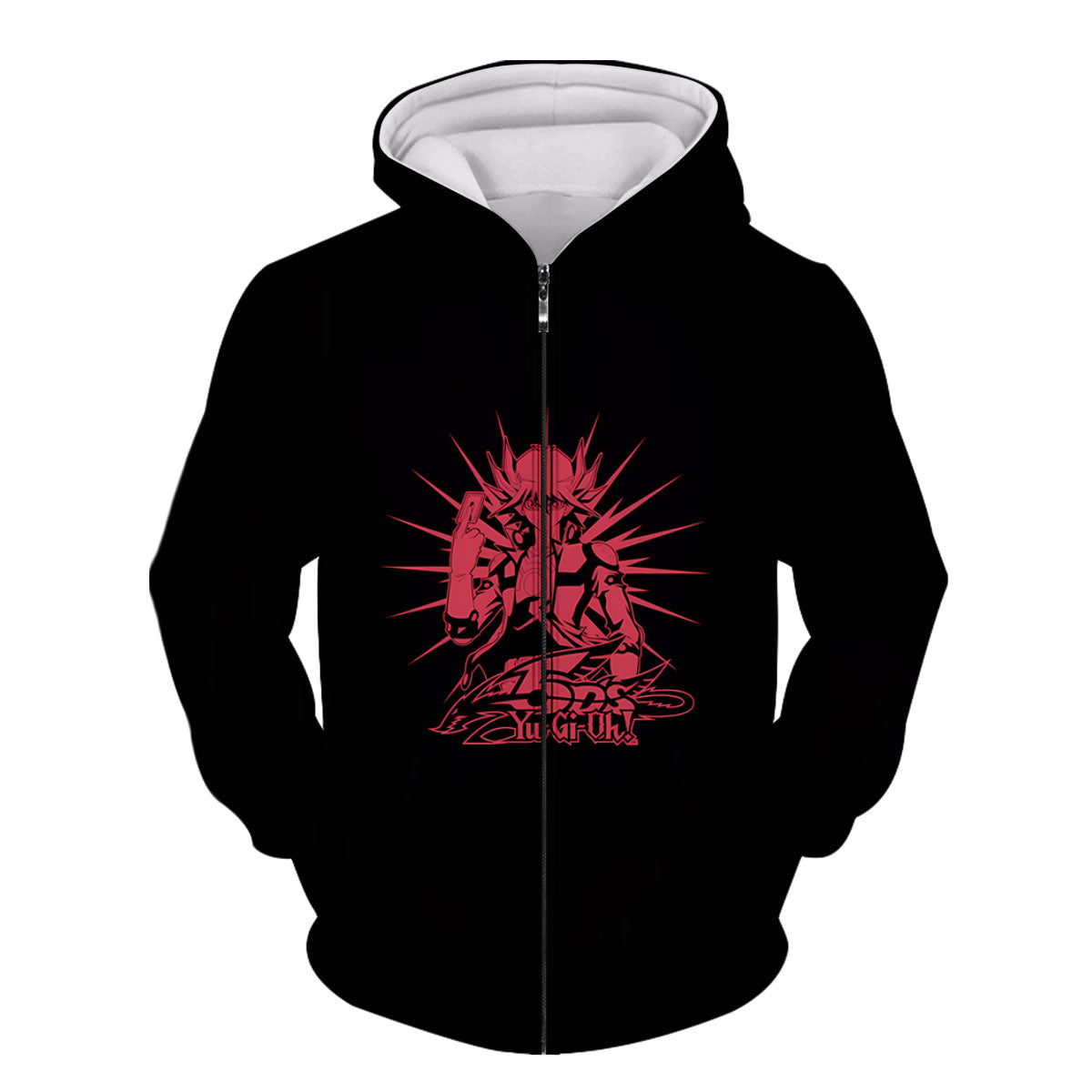 Yugioh Yusei Fudo Holding Red Card In Battle Anime Apparel