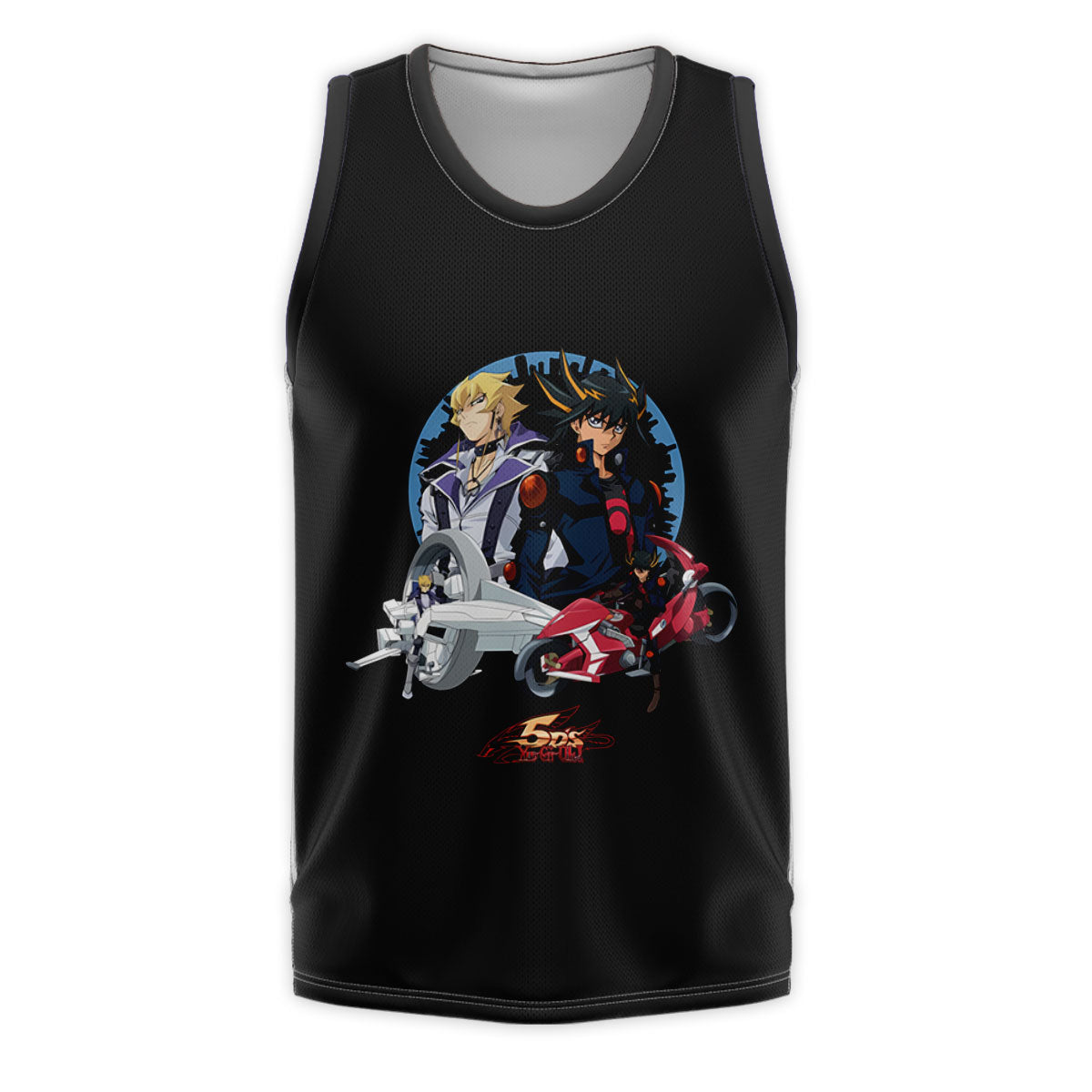 Yugioh Yusei Fudo Jack Standing Beside Black Duel Runner Anime Apparel