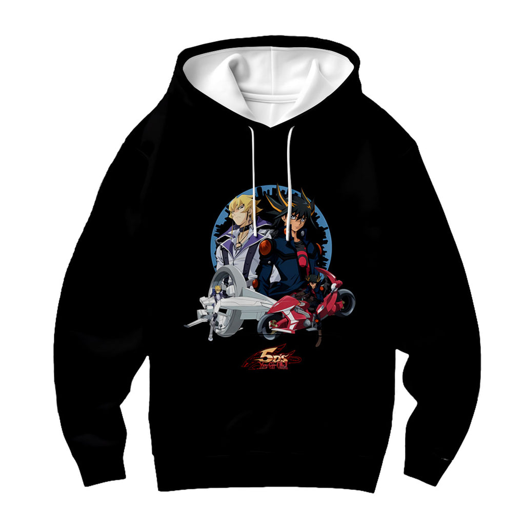 Yugioh Yusei Fudo Jack Standing Beside Black Duel Runner Anime Apparel
