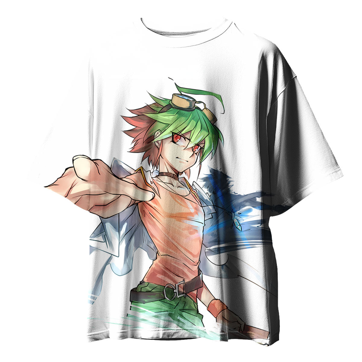 Yugioh Yuya Sakaki Extending Green Glowing Hand Anime Apparel